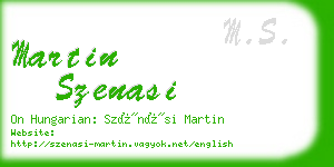 martin szenasi business card